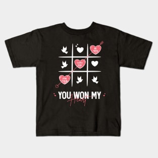 You Won My Heart, Cute Valentines Day Couple Saying Kids T-Shirt